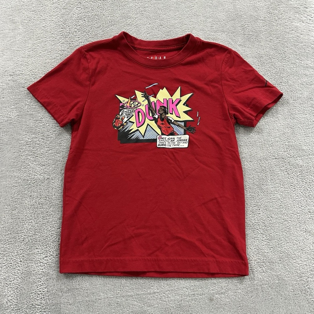 Jordan Air Comics Dunk T Shirt Youth 7 Large Short Sleeve Crew Graphic Retro